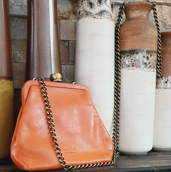 🆕 HOBO Mini Crossbody Leather Bag with Long Chain Strap. NWOT - Picture 8 of 9